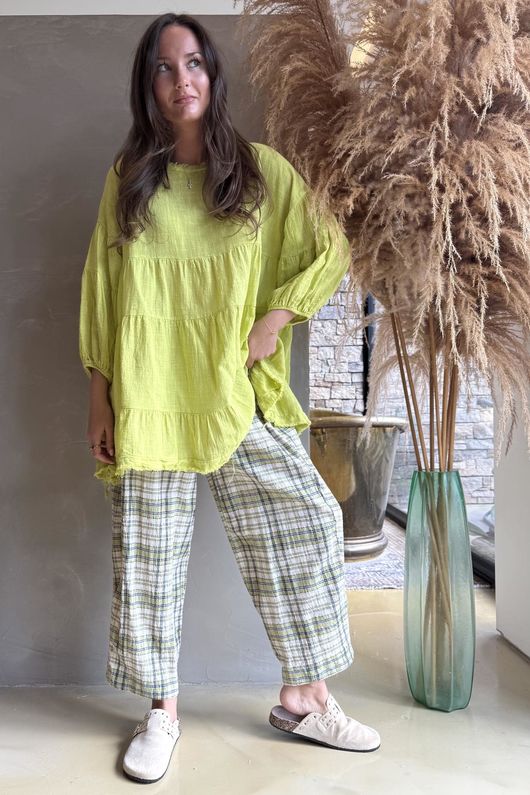 Driftwood Bell Sleeve Smock Top Kiwi